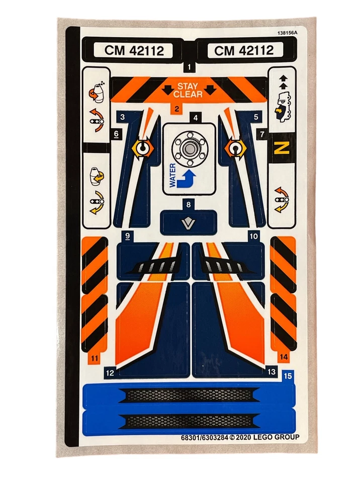 NUEVO LEGO | Hojas de Adhesivos para Set 42112 Technic Camión Mezclador de Hormigón Foto 1 de 1