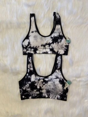 Sujetador No Boundaries Mujer Junior Talla Pequeña Negro Blanco Tie Dye Paquete Inalámbrico Foto 1 de 4