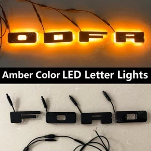 4pcs Amber LED Letter Lights For Car Front Grille Plug and Play Black Background - Picture 1 of 11