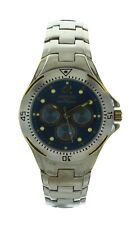 Men's casual ADOLFO watch Silver tone case and band, blue dial AF1251