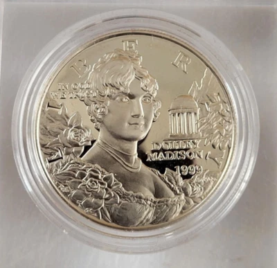 1999 P One Dollar Dolley Madison Commemorative Proof Silver 90% Silver - Tiffany - Image 1 of 4