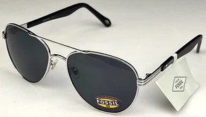 FOSSIL FM146 Men's 58mm Silver Frame Gray Lens Designer Aviator Sunglasses NEW - Picture 1 of 3