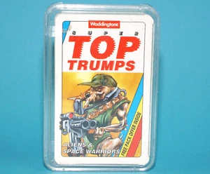 SUPER TOP TRUMPS ALIEN & SPACE WARRIORS CARD GAME 1992 WADDINGTONS - Picture 1 of 5