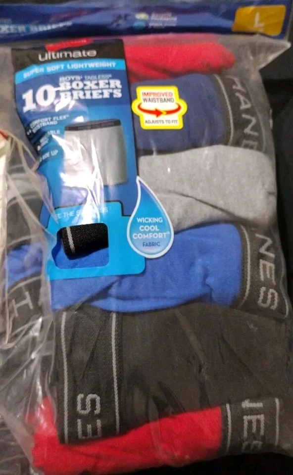 Boys’ Tagless Assorted Color Boxer Brief Assorted Solids Size X-large 7e6p