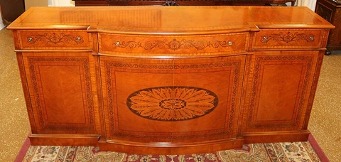 Fantastic Italian Burled Walnut Inlaid Sideboard Server Buffet Cover