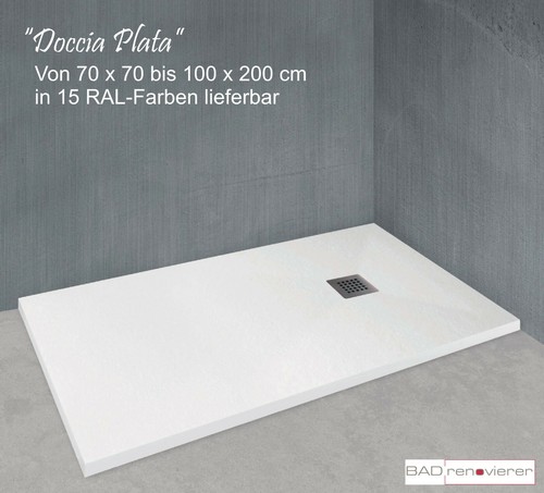 Duschwanne Aus Mineralguss – Verschiedene Größen (80x100 Bis 90x140 Cm), Superflach, Leicht Zu Reinigen Duschwanne Aus Mineralguss – Verschiedene Größen (80x100 Bis 90x140 Cm), Superflach, Leicht Zu Reinigen