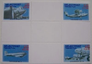 Stadspost Utrecht 2001 - Blok van 4 met tussenstroken Vliegtuigen, Airplanes (1) - Picture 1 of 1