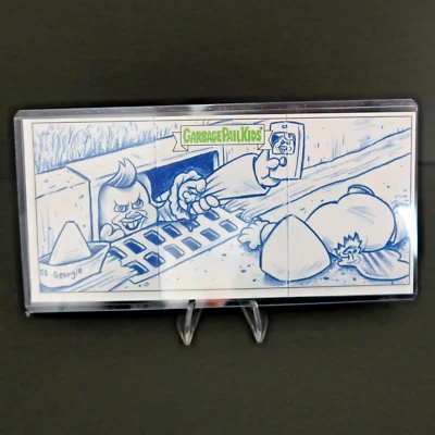 2019 GARBAGE PAIL KIDS ROTH SELFIE GEORGIE TRIPTYCH SKETCH CARD BY STEVE POTTER - Image 1 of 4