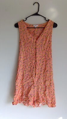 Mameluco BP Nordstrom Mujer Melocotón Floral 100% Rayón Cuello en V Sin Mangas Talla M Foto 1 de 4