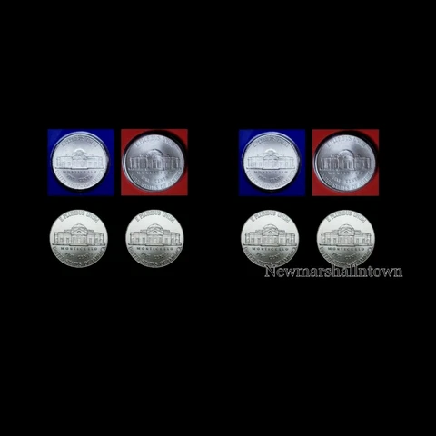 2019 2020 P+D Jefferson Nickel  ~ PD from Mint Set and PD Bank Rolls Cover