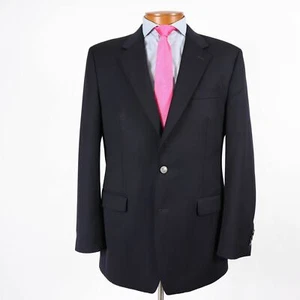 Izod 42L Mens Navy Blue Wool Blazer Sport Coat Antique Nickel Buttons - Picture 1 of 4