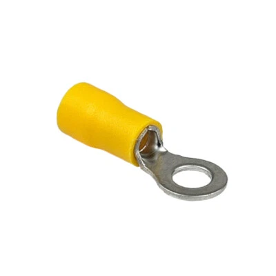 Ring Terminals, PVC Insulated, 10-12 AWG Wire, 8 Stud Size, Yellow, 10 Pcs - Image 1 of 2