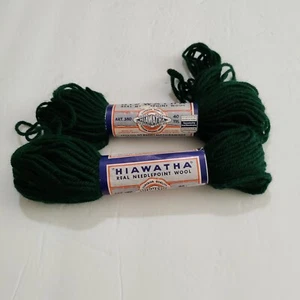 Hiawatha Real Needlepoint Wool Yarn Color 70 Green Lot Of 2 - Picture 1 of 5