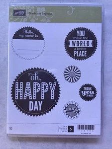Juego de estampillas de goma Stampin' Up "Starburst Sayings" 6, 133185 celebrar, dichos. - Imagen 1 de 3