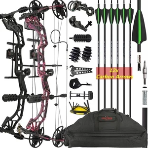 Compound Bow Arrows Set 35-70lbs Adjustable Archery Hunting Shooting Let Off 85% - Picture 1 of 28