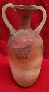 c. 1982 Murano Scavo Vase By Cenedese, Orange & Red Hand-blown Venetian Glass - Picture 1 of 10