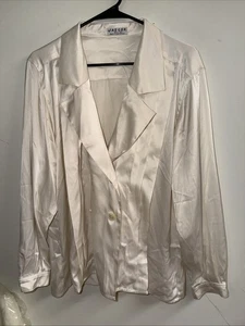 Jaeger 102cm-40in Satin DB Plissee LS Bluse - Bild 1 von 9