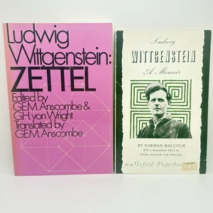 Lot of 2 Wittgenstein Books – Zettel (1970 1st CA) + Memoir (1959 OUP) - Picture 1 of 11