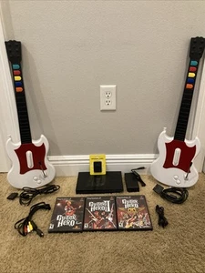 SONY Playstation2 PS2 Console - Guitar Hero Bundle - Guitar, Games, Memory Card - Picture 1 of 12