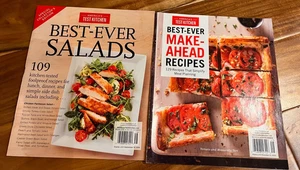 BEST-EVER MAKE-AHEAD RECIPES & BEST-EVER SALADS America's Test Kitchen Lot of 2 - Picture 1 of 21