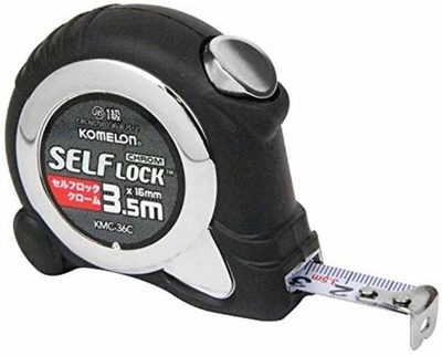 KOMELON 3.5m Tape Measure Chrome 1635 KMC-36C Free Ship w/Tracking# New Japan - Image 1 of 4