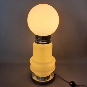 Lampada Da Tavolo Vetro Murano Nason Metallo Birillo Design Space Age 1970 - Imagen 1 de 14