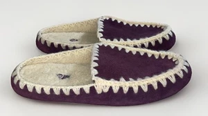 Acorn Annika handgenähte Damen-Slipper Größe 7 lila mit cremefarbenen Nähten - Bild 1 von 9
