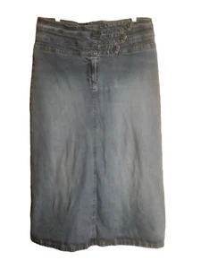Sunshine Apparel Damen 16W (34x35) langer Maxi Jeans Rock 3 Knöpfe Träger Taille - Bild 1 von 16