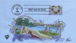 Pugh Hand Painted 3275 Victorian Love Irregular Size Stamp - Picture 1 of 2