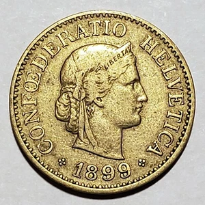 Rare 1899-B Switzerland 10 Rappen KM# 27 Very Fine Buy It Now! - Picture 1 of 2