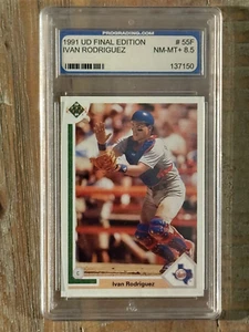 IVAN RODRIGUEZ 1991 Upper Deck FE #55F PGS 8.5 Rangers RC Rookie Tigers HOF - Picture 1 of 4