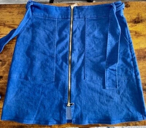 river island blue denim mini skirt size uk size 12 - Picture 1 of 5