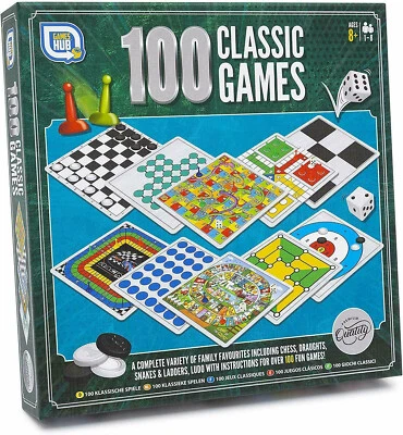 100 Classic Games Compendium Christmas Party Family Fun Traditional Board Games - Image 1 of 4