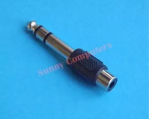 RCA Female to 6.5mm 1/4" Male Plug Stereo Audio Jack Adapter Converter Connector - Bild 1 von 1