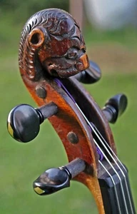 Listen to VIDEO! 4/4 OLD LION HEAD ANTIQUE BOHEMIAN VIOLIN 19th century - Picture 1 of 12