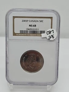 2005 P CANADA 50 CENT NGC MS 68 NGC CB7-28 - Picture 1 of 4