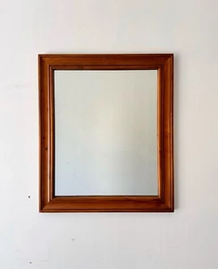 Rectangular Wall Mirror with Wooden Frame - Picture 1 of 11