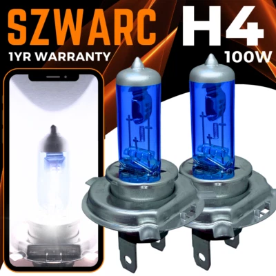 2x H4 472 P43T 100/90w White Xenon HID Upgrade Headlight Headlamp Car Bulbs 12v - Image 1 of 4