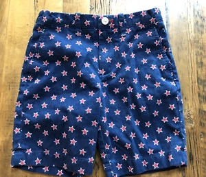 Crewcuts Navy Blue Red & White Stars Flat Front Adjustable Waist Shorts Size 6 - Picture 1 of 6
