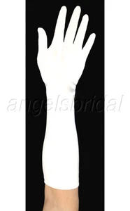 15" White Elbow Length Stretch Satin Bridal Wedding Gown Dress Prom Opera Gloves - Picture 1 of 1
