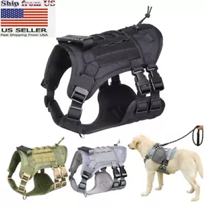 Tactical Dog Vest US Working Dog Military Harness with Handle No-pull Large - Picture 1 of 39