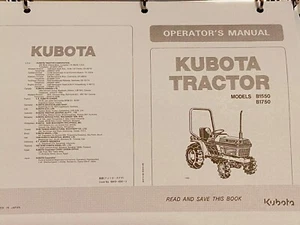 Official Kubota B1550 B1750 Owners Operators Manual Premium Paper FREE BINDER - Picture 1 of 1