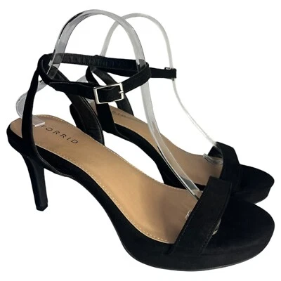 Torrid каблуки женщин 10WW платформе Stiletto с ремешками лодыжки искусственной замши сандалии черный - Изображение 1 из 4
