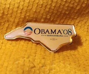 2008 BARACK OBAMA NORTH CAROLINA*STATE PRESIDENTIAL CAMPAIGN*LAPEL PIN*PRESIDENT - Picture 1 of 4
