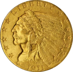 1911 MS62 Indian Head Quarter Eagle , PCGS 49989001 - Picture 1 of 4