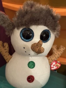 Ty Beanie Boos-BUTTONS The Holiday Snowman 6" Glitzeraugen brandneu mit Etikett - Bild 1 von 2