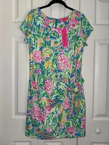 Lilly Pulitzer Bryson Skirted Romper SS Dress L Multi Grove Garden NWT - Picture 1 of 6
