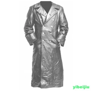Retro Mens Double-breasted Jacket Full Length Trench Coats Long Medieval Cosplay - Picture 1 of 21