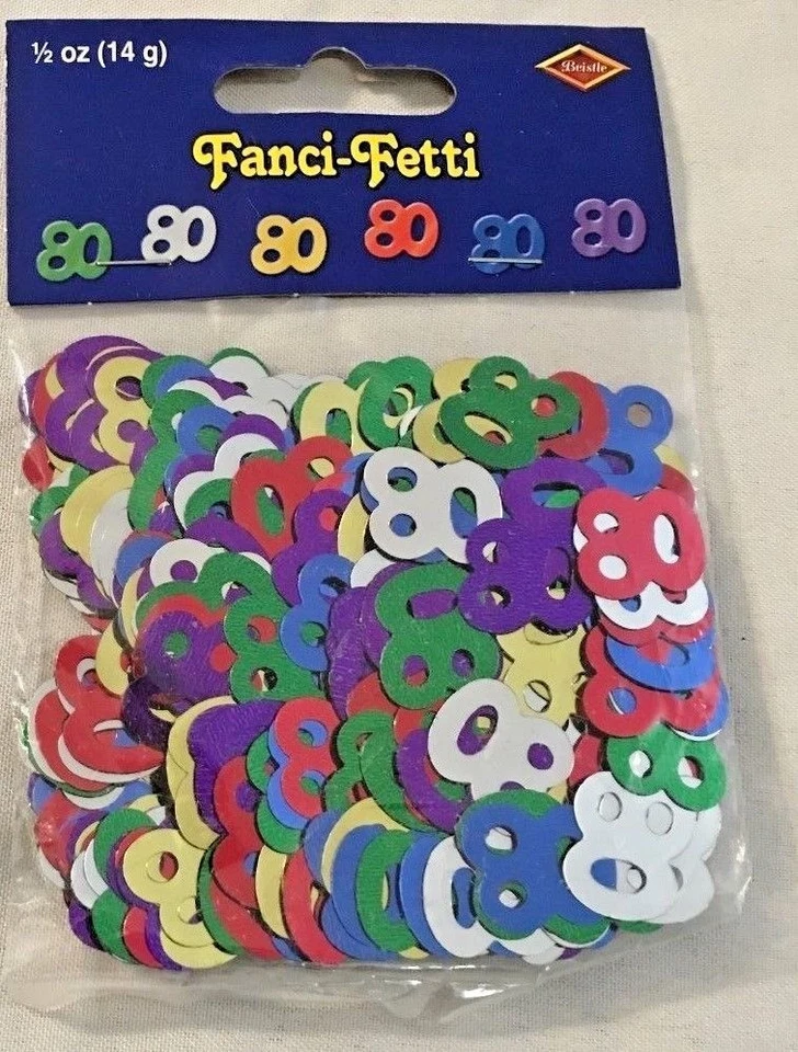 Multicolor Foil 1/2 oz. "80" FANCI-FETTI Confetti - Image 1 of 1