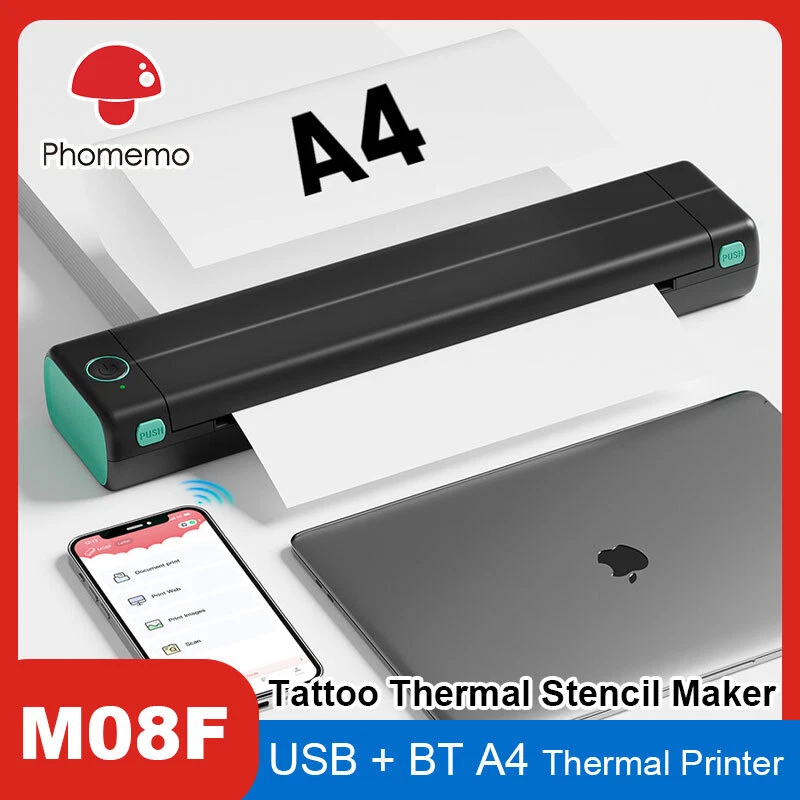 Phomemo M08F A4 Thermal Printer Wireless Bluetooth for Brother PJ-722 PJ-763 Lot - Image 1 of 4